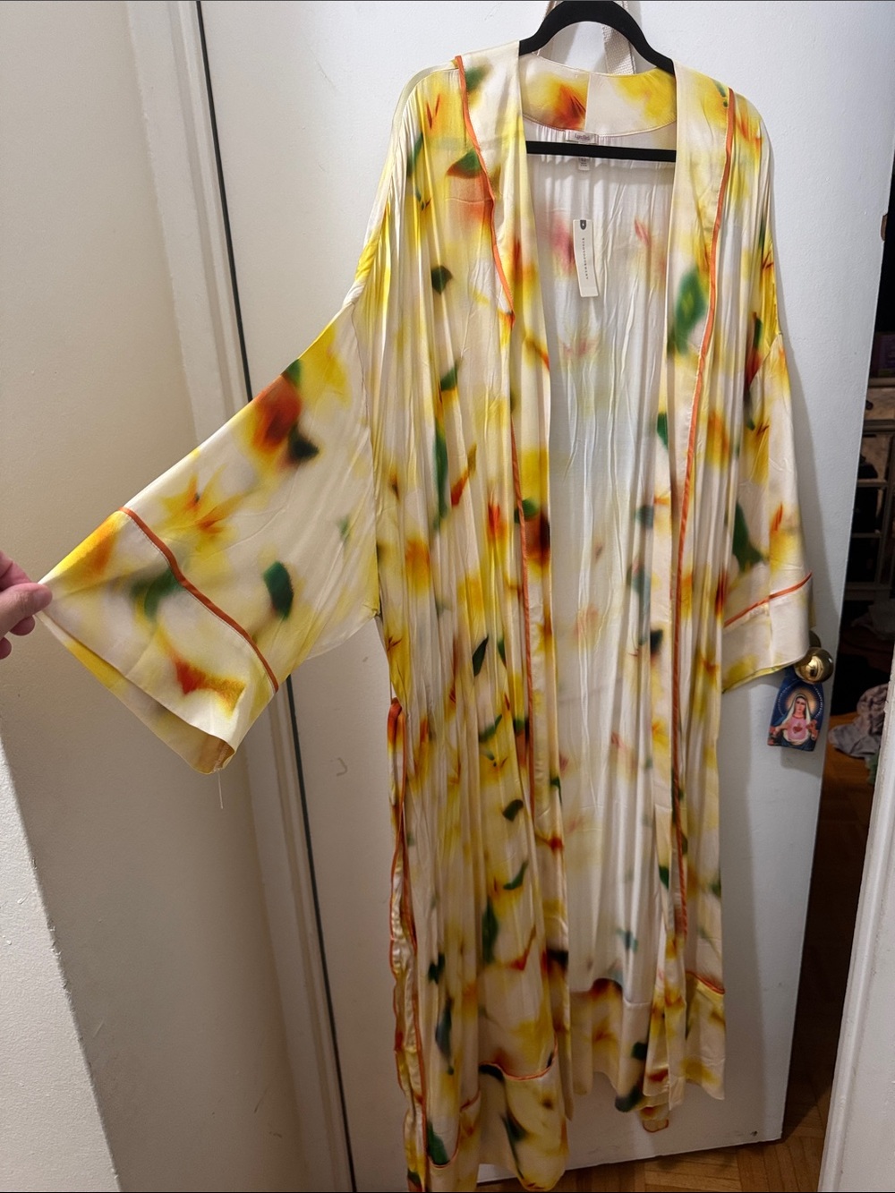LyreBird Satin Maxi Robe from Anthropologie,